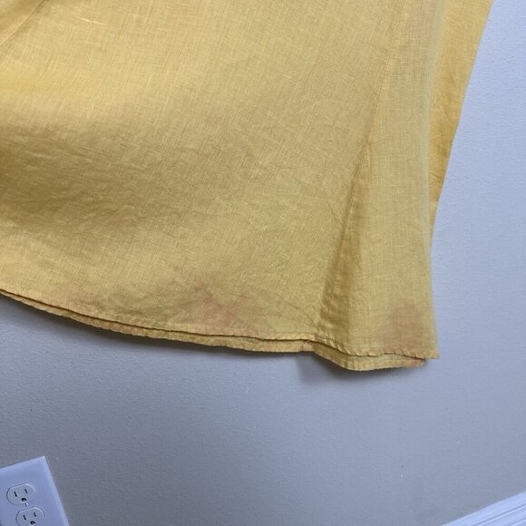 FLAX by Jeanne Engelhart 100% Linen Maxi Dress Size Petite US Small 4 - 6 Yellow - Picture 11 of 16